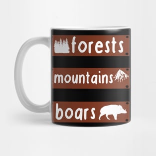 Wild boar forest mountains design men fan hunter Mug